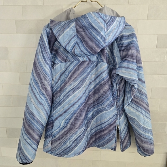 Burton Cabin Women's Reversible Insulated Nylon Quilted Pullover Blue Gray Small - Picture 8 of 9